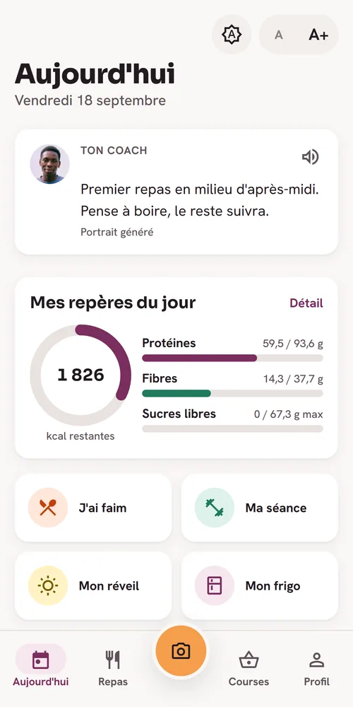 Coach nutrition et séances, au quotidien